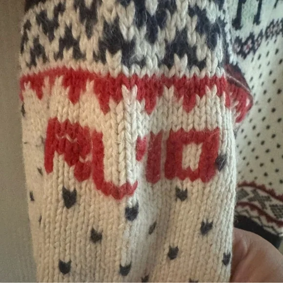 Vintage Polo Ralph Lauren Winter Moose Pullover Sweater Cashmere Angora Men's M - Picture 8 of 16